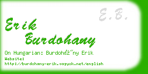 erik burdohany business card